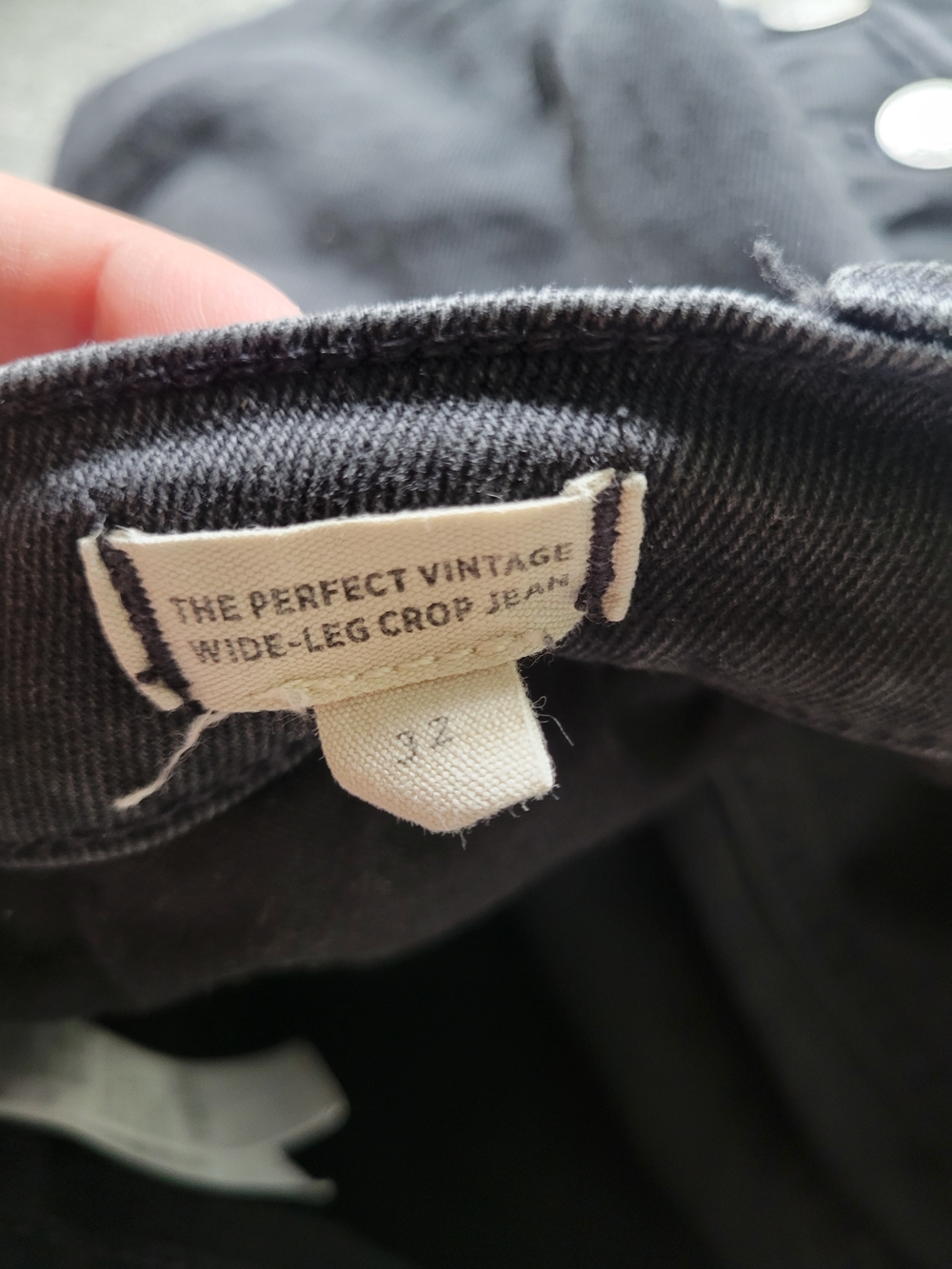 Madewell Black Wide-Leg Crop Jeans